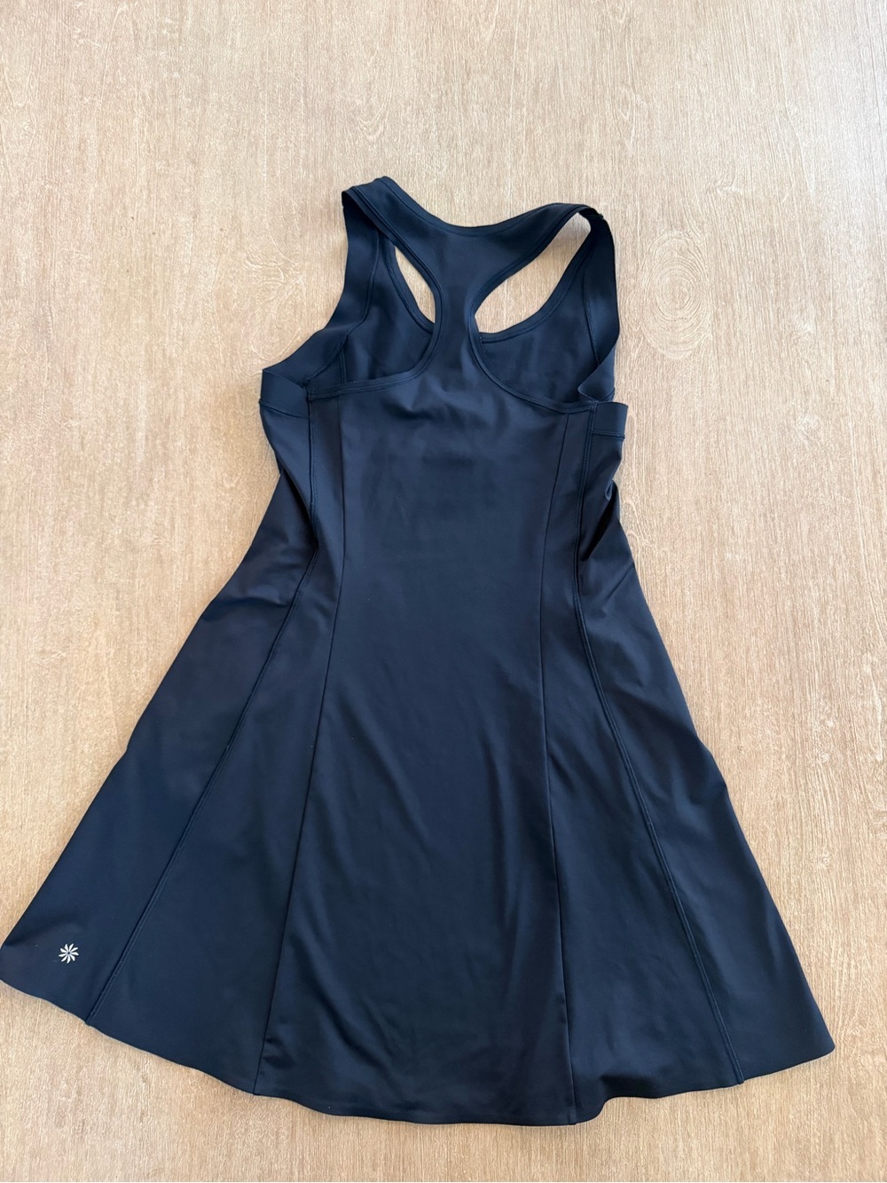Athleta Levitate Dress Black Racerback Athletic Dress Zip Pockets Women’s Small - Picture 2 of 4